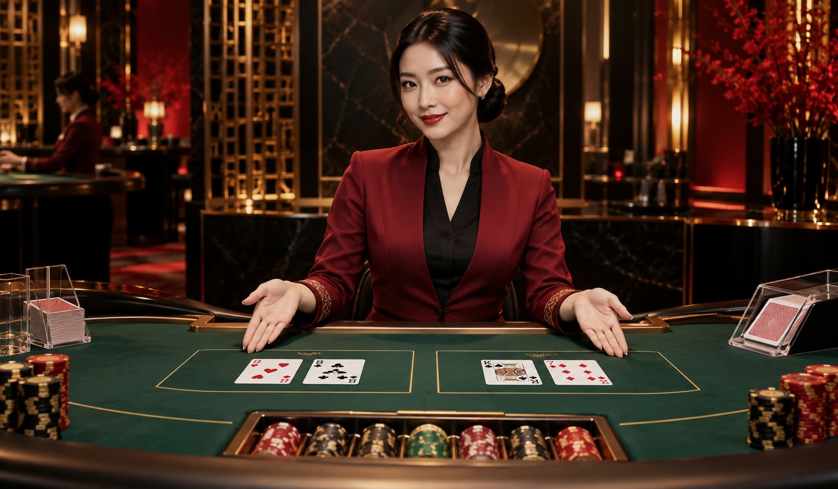 Live baccarat game table