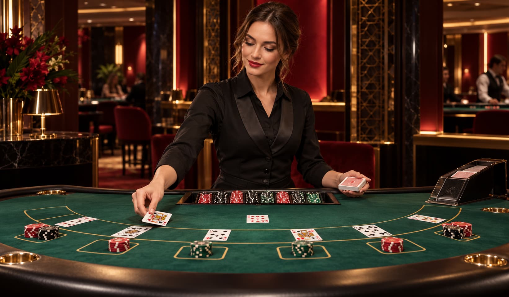 Live blackjack game table